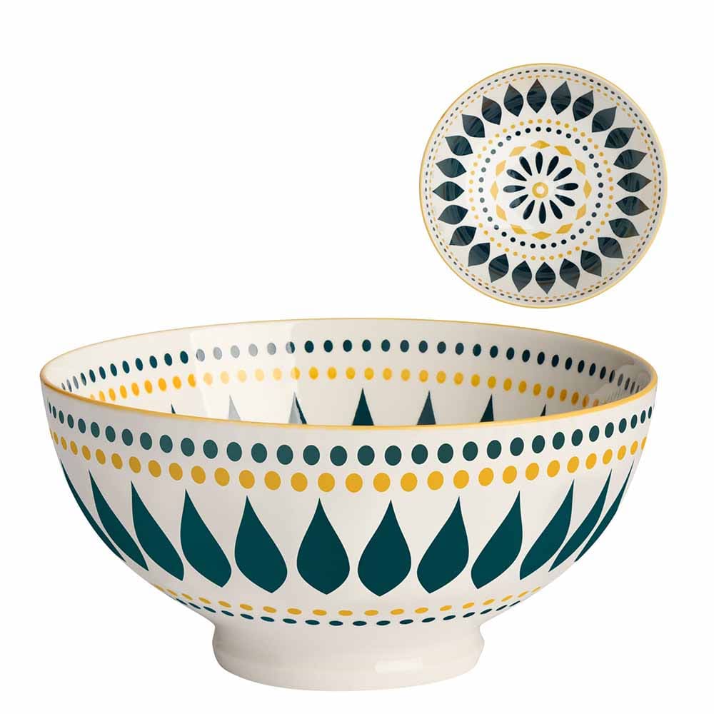 Torre & Tagus Kiri, bol coloré, en porcelaine, petal dot daisy / 8ʼʼ