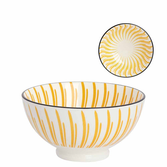 Torre & Tagus Kiri, bol coloré, en porcelaine, yellow sunburst / 6ʼʼ