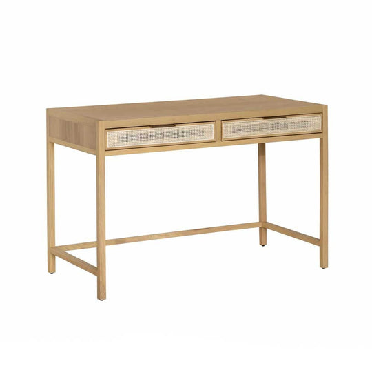 Sélection Nüspace Rattan, bureau avec 2 tiroirs, en bois, naturel