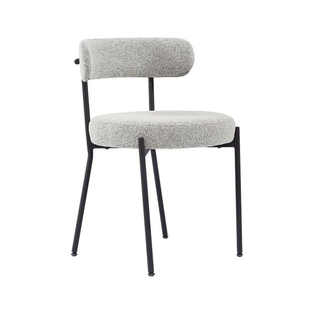 Sélection Nüspace Molly, chaise à dîner, en métal et tissu bouclé, gris