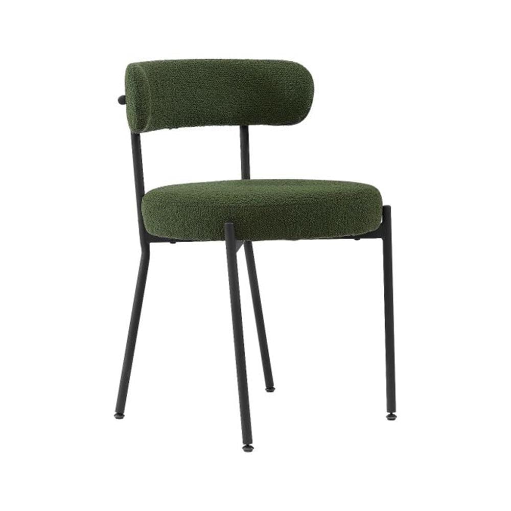 Sélection Nüspace Molly, chaise à dîner, en métal et tissu bouclé, vert