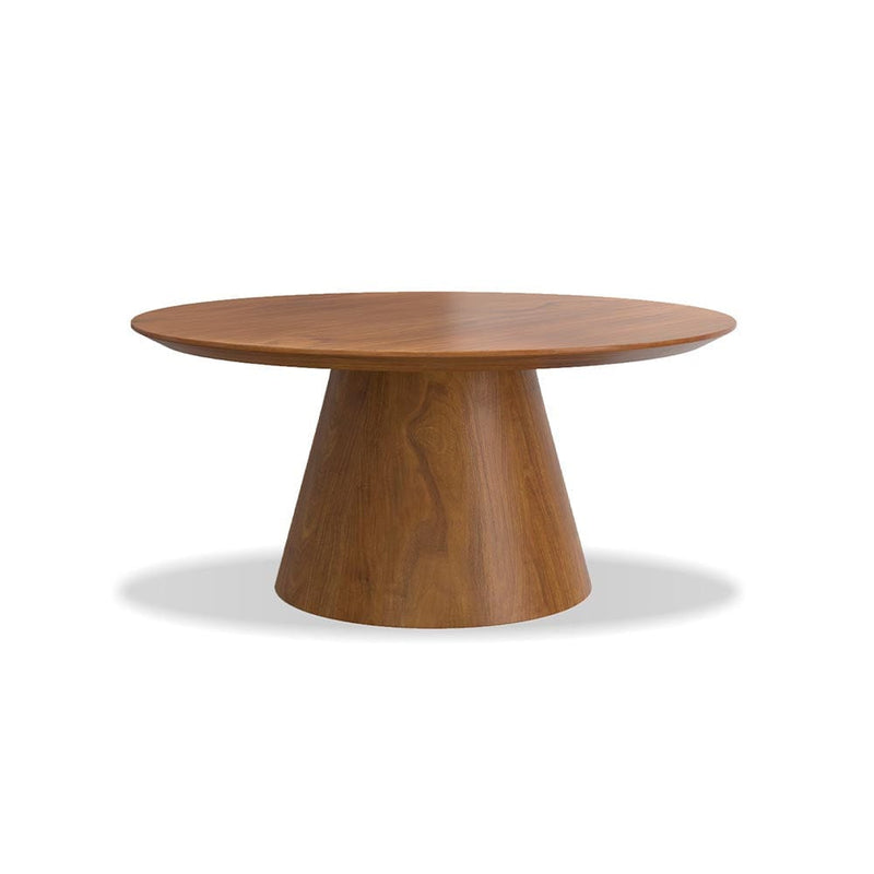 Mobital Tower, grande table à café ronde, en bois et placage, noyer