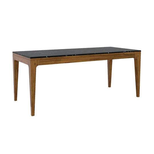 Sélection Nüspace Allure, table accueillant 6 personnes, en bois et marbre, acacia