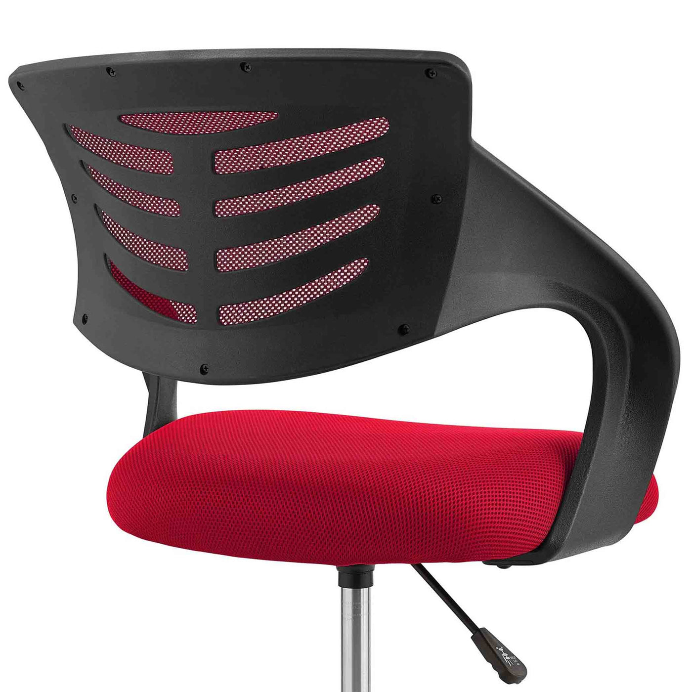 Le tabouret Thrive offre un soutien ergonomique idéal pour les longues heures de dessin et de création. Rouge.