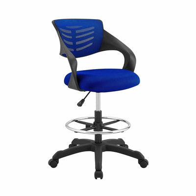 Alliez confort et fonctionnalité avec le tabouret de dessin Thrive, conçu pour répondre aux besoins des professionnels créatifs. Bleu.