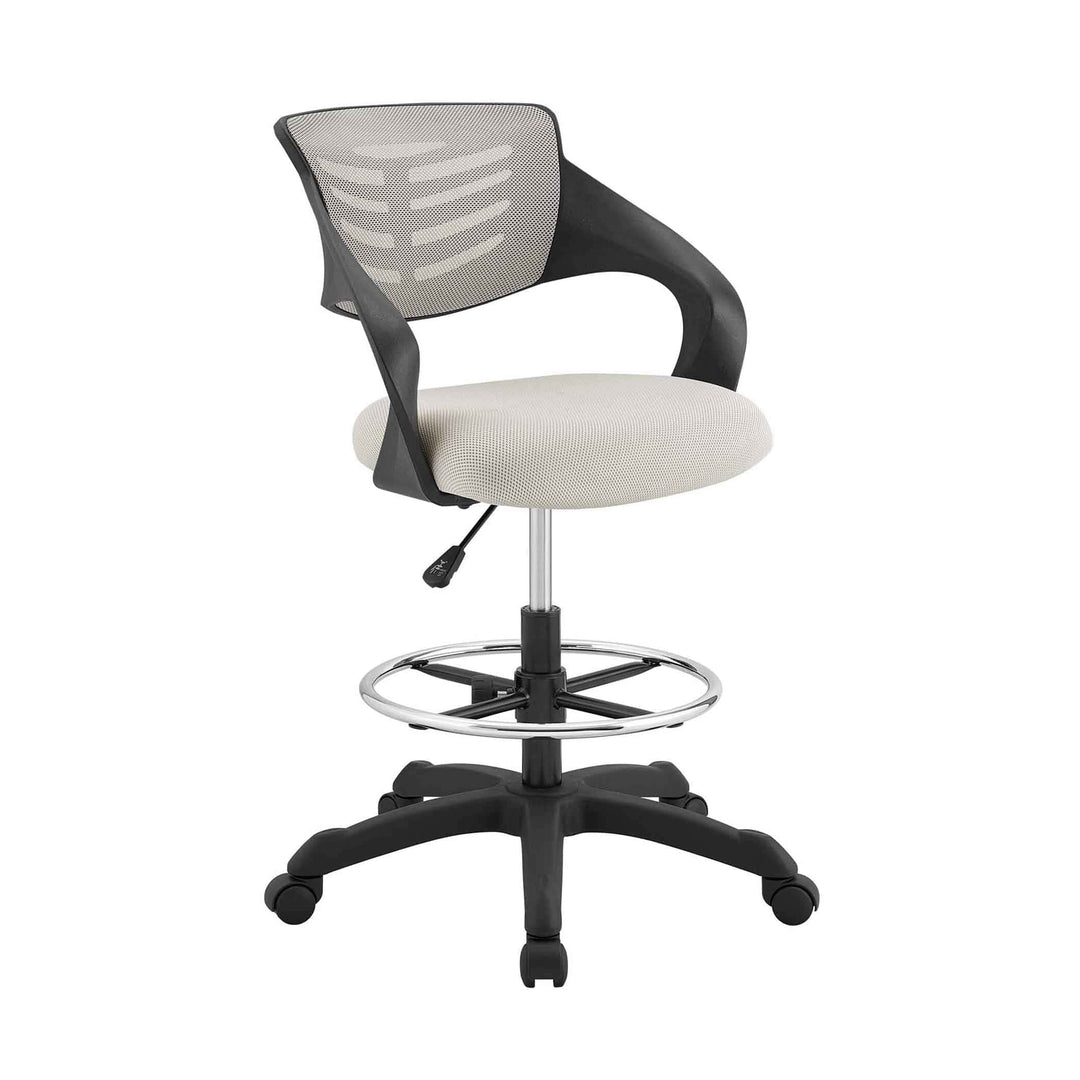 Revigorez votre espace de travail créatif avec le tabouret de dessin Thrive, alliant robustesse, ergonomie et design moderne. Gris.