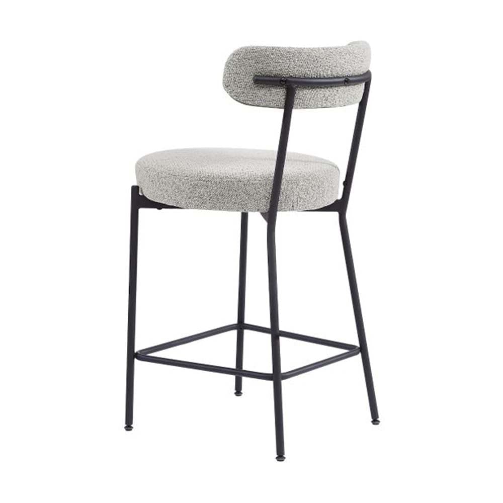 Sélection Nüspace Molly, tabouret de comptoir, en métal et tissu bouclé, gris