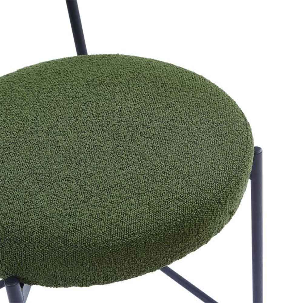 Sélection Nüspace Molly, tabouret de comptoir, en métal et tissu bouclé, vert