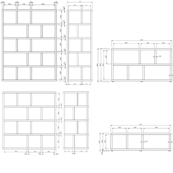 TemaHome Berlin, bibliothèques et meubles de rangement, en bois, dimensions