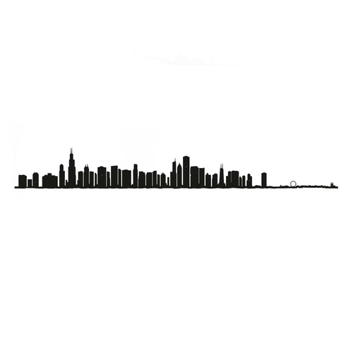 Explorez la skyline de Chicago avec la silhouette de The Line, capturant la grandeur architecturale depuis les rives du lac Michigan. Parfaite pour les passionnés de la Windy City.