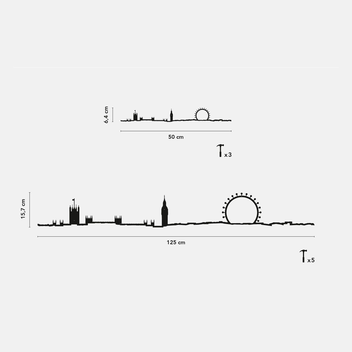 The Line : Silhouettes urbaines de Londres en lignes épurées, idéales pour une touche artistique dans votre espace.