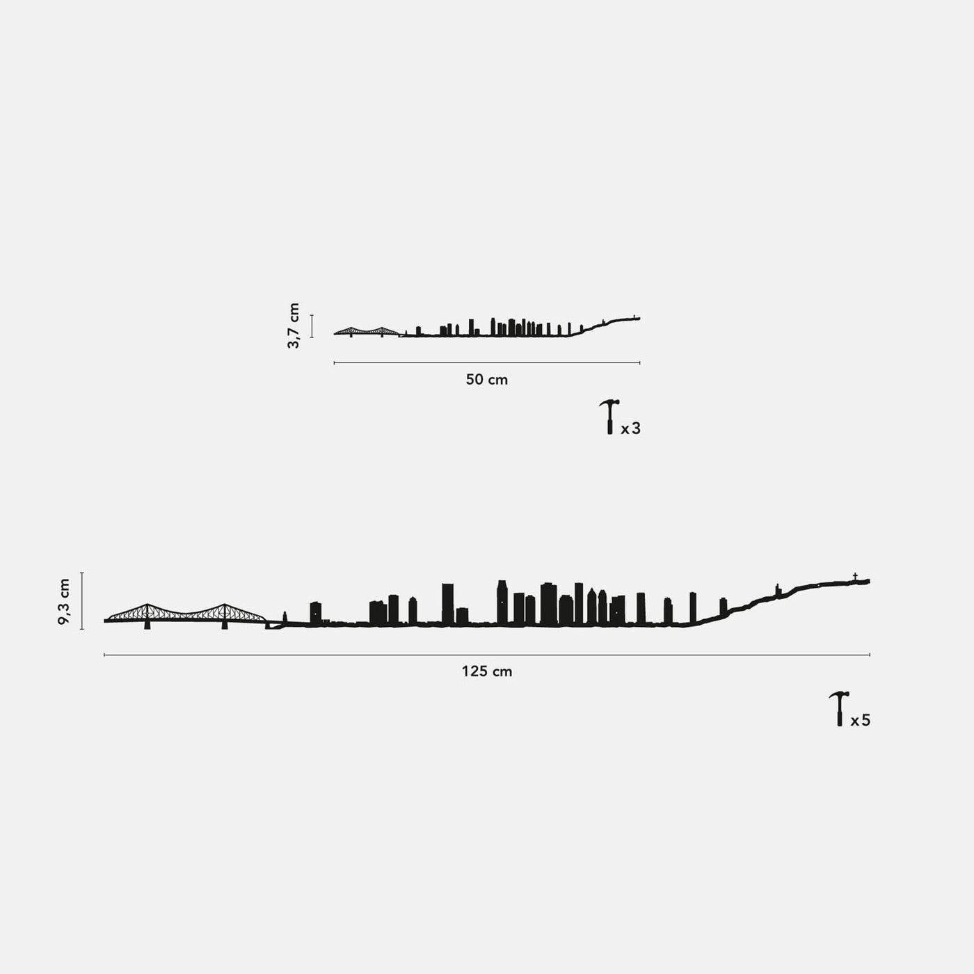 The Line : Accrochez une élégante silhouette de Montréal chez vous. Parfait pour les amateurs de design minimaliste.