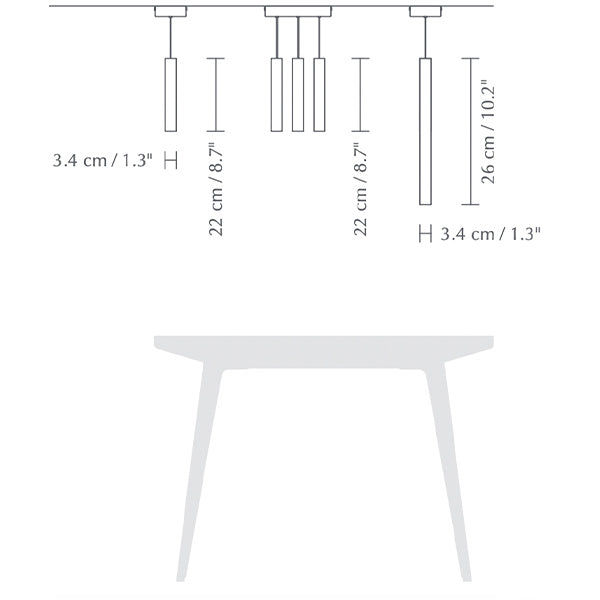 Umage Chimes, lampes suspendues LED individuelles ou en groupe, en bois, dimensions