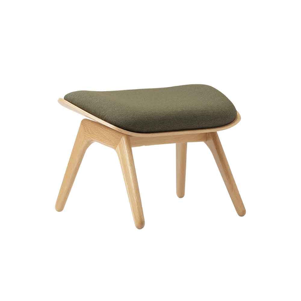 Umage The reader, ottoman pour accompagner le fauteuil, en bois et polyester, prairie du matin, chêne