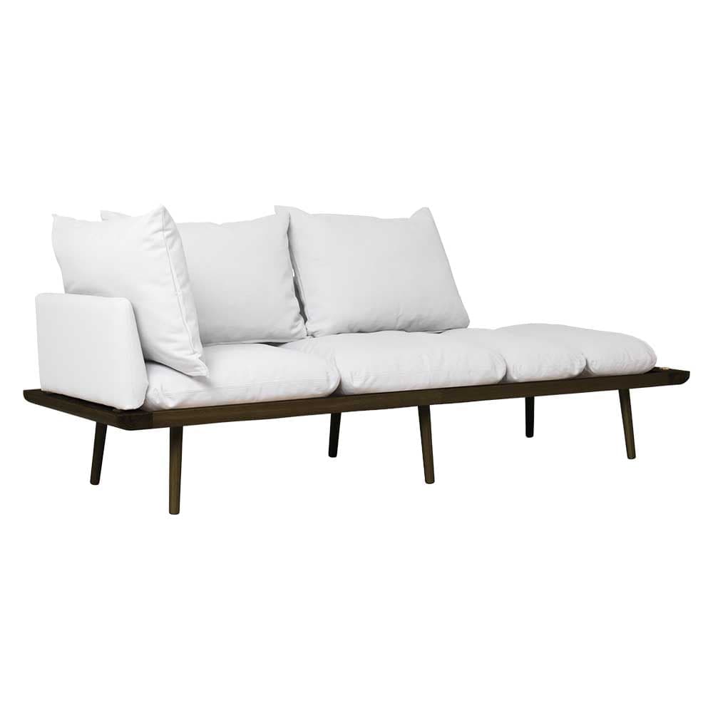 Umage Lounge Around, sofa 3 places au style scandinave, en bois et tissu, sterling, chêne foncé