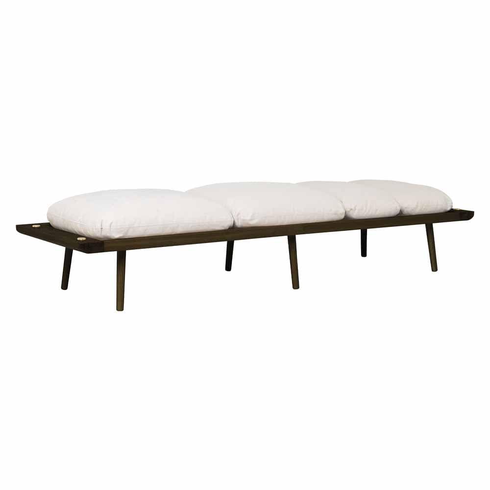 Umage Lounge Around, lit de jour ou banc au style scandinave, en bois et tissu, sable blanc, chêne foncé