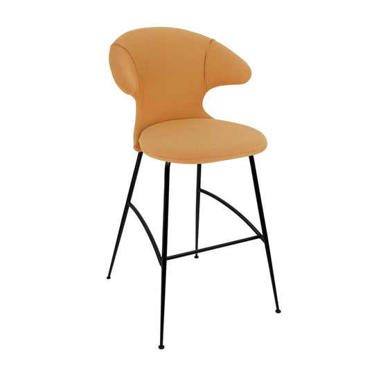 Umage Time Flies, tabouret de bar, en tissu et métal, tangerine, noir