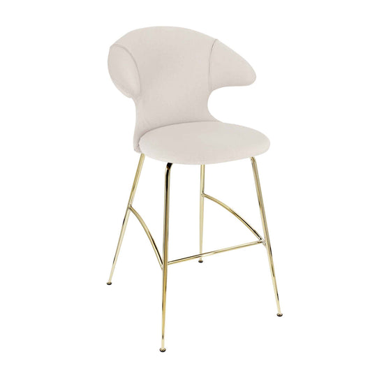 Umage Time Flies, tabouret de bar, en tissu et métal, sable blanc, laiton