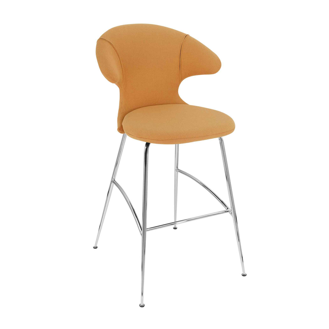 Umage Time Flies, tabouret de bar, en tissu et métal, tangerine, chrome