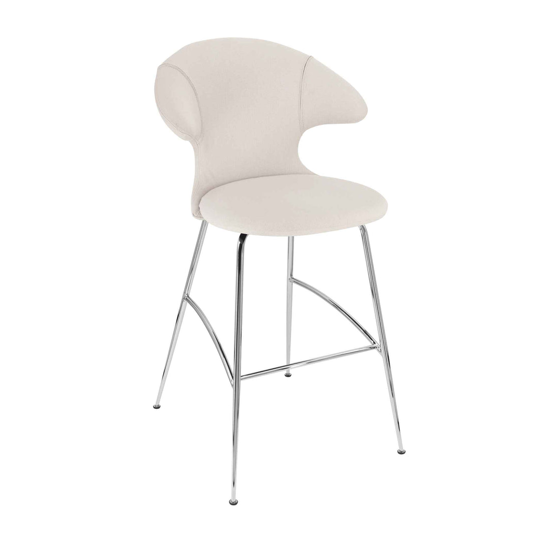 Umage Time Flies, tabouret de bar, en tissu et métal, sable blanc, chrome