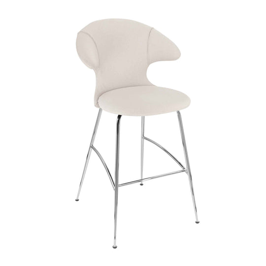 Umage Time Flies, tabouret de bar, en tissu et métal, sable blanc, chrome