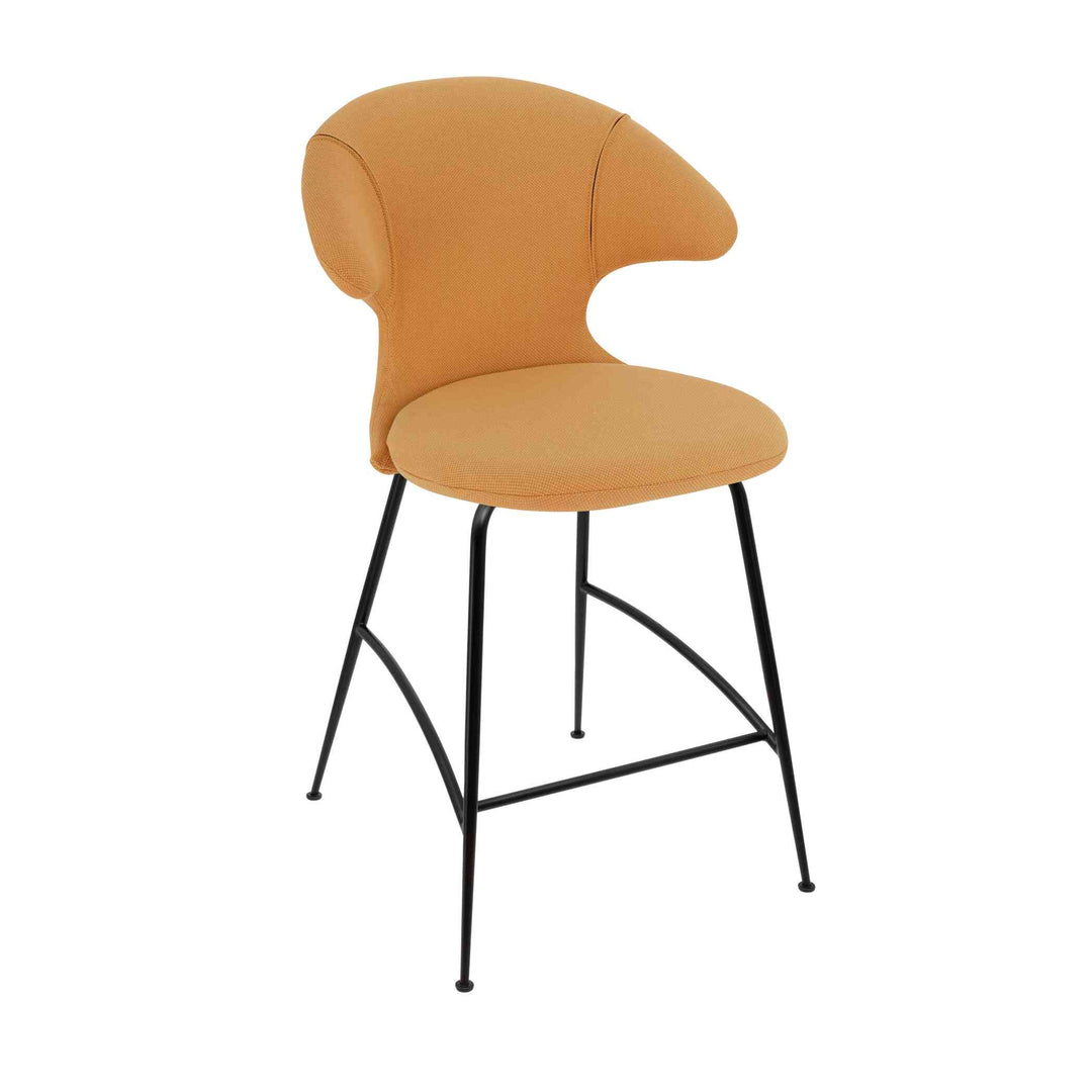 Umage Time Flies, tabouret de comptoir, en tissu et métal, tangerine, noir