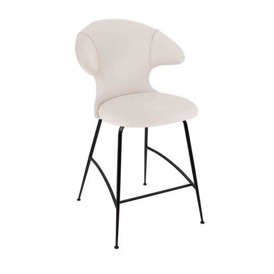 Umage Time Flies, tabouret de comptoir, en tissu et métal, sable blanc, noir