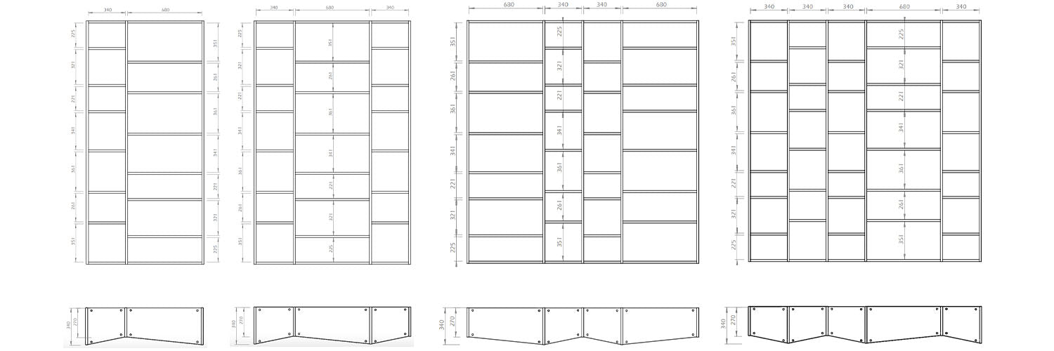 TemaHome Valsa, bibliothèque, en bois, dimensions