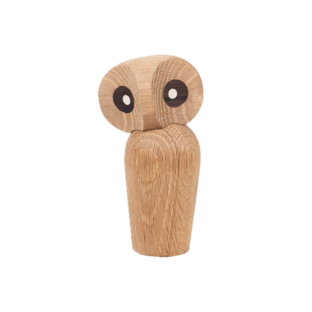 Reproduction Grand Hibou, figurine et objet de décoration en bois, naturel