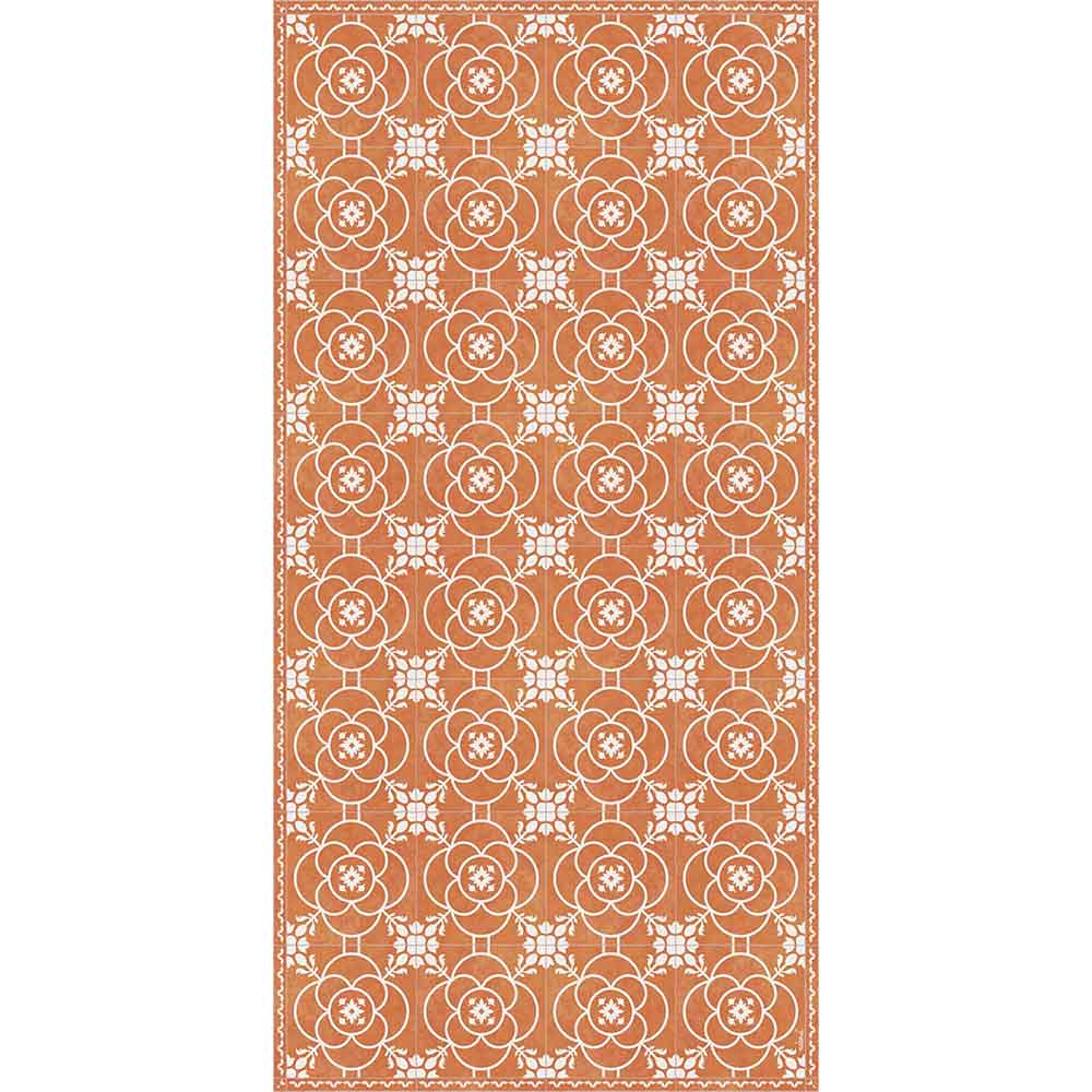 Adama Alma Lisa, tapis plat à motif d’une épaisseur de 5 mm, en vinyle, orange