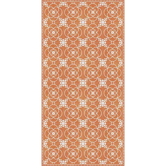 Adama Alma Lisa, tapis plat à motif d’une épaisseur de 5 mm, en vinyle, orange