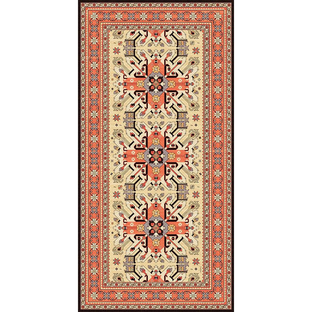 Adama Alma Mullah, tapis plat à motif d’une épaisseur de 5 mm, en vinyle, orange