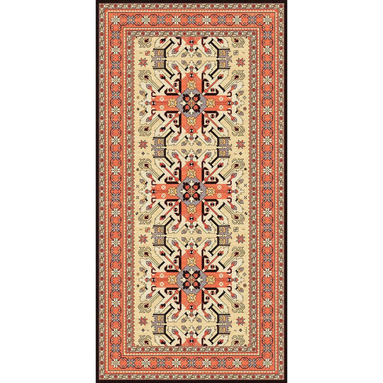 Adama Alma Mullah, tapis plat à motif d’une épaisseur de 5 mm, en vinyle, orange