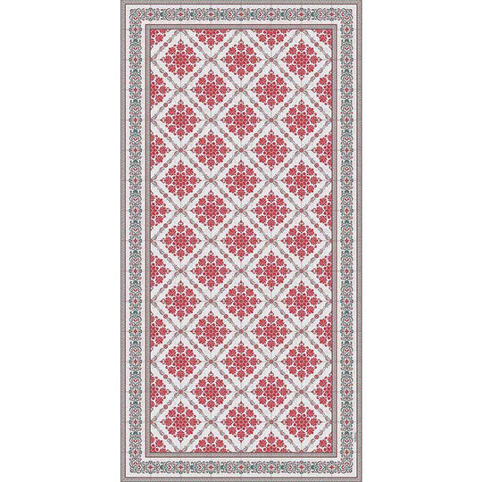 Adama Alma Noelia, tapis plat à motif d’une épaisseur de 5 mm, en vinyle, rouge