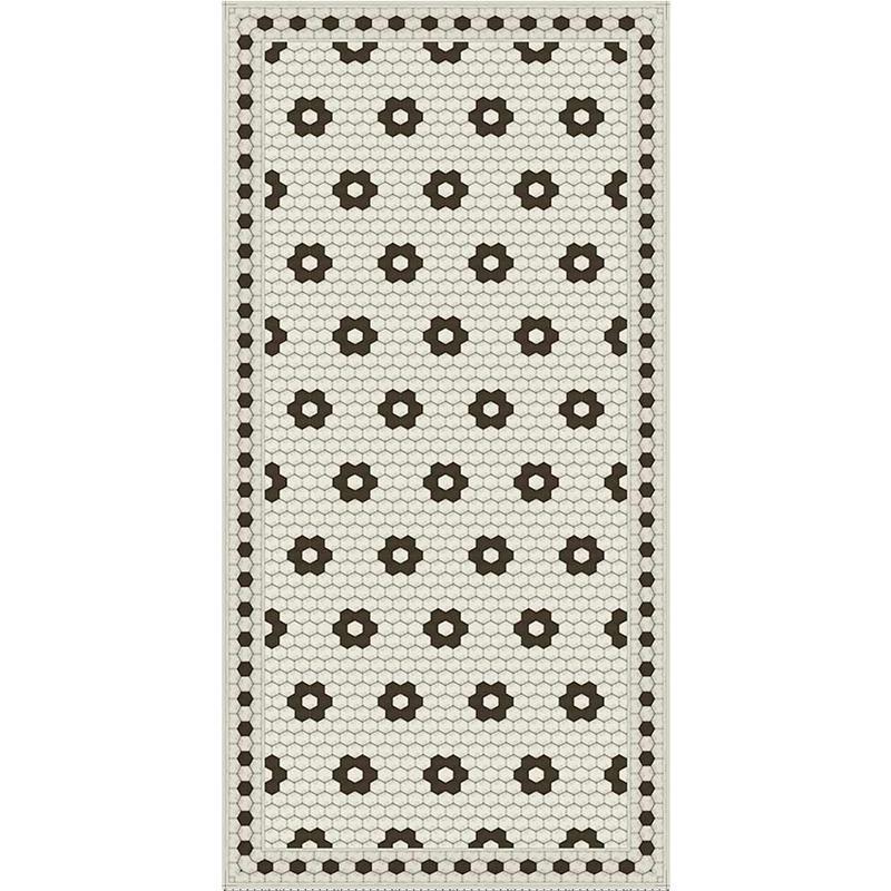 Adama Alma Petite Fleur, tapis plat à motif d’une épaisseur de 5 mm, en vinyle, noir