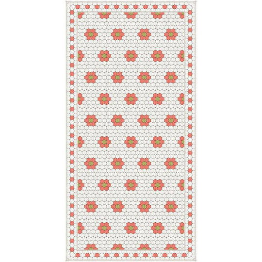 Adama Alma Petite Fleur, tapis plat à motif d’une épaisseur de 5 mm, en vinyle, rose