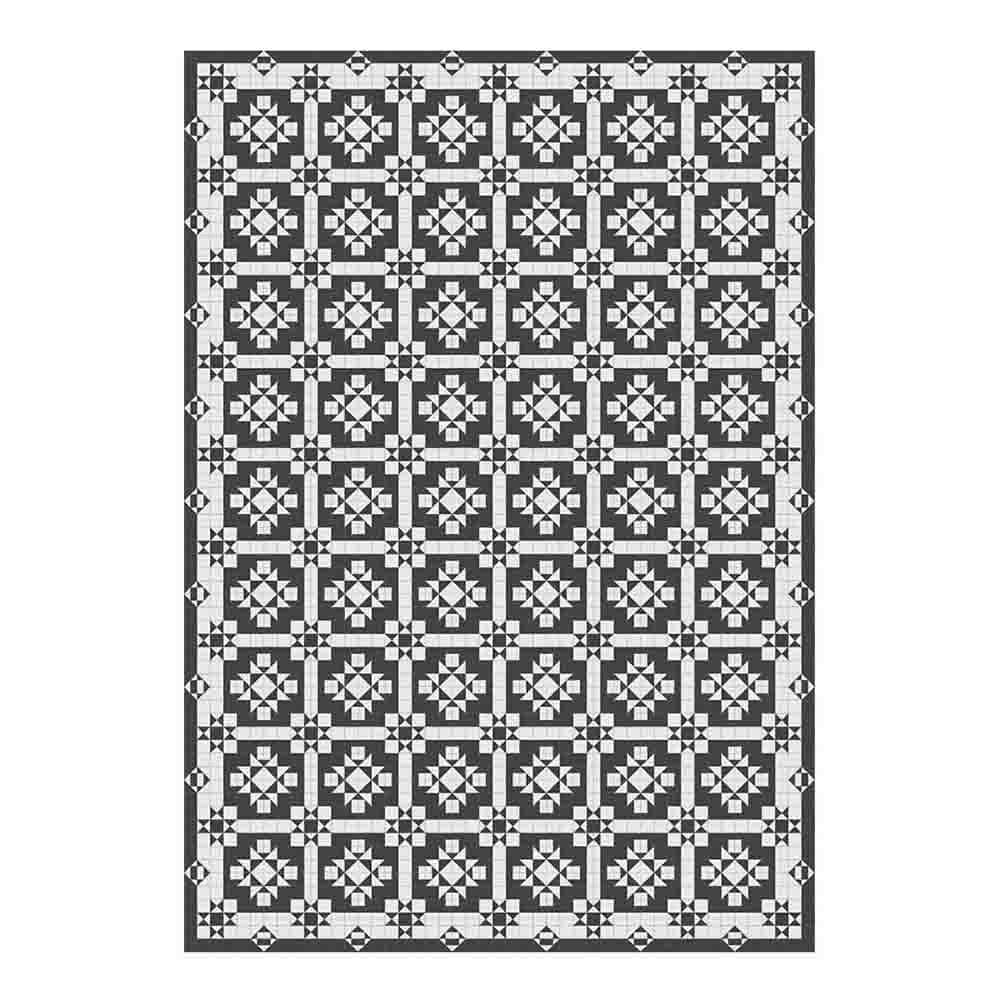 Adama Alma Napperon rectangulaire, set de table à motifs en tuiles, en vinyle, geo noir