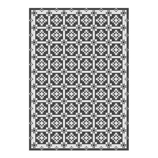 Adama Alma Napperon rectangulaire, set de table à motifs en tuiles, en vinyle, geo noir