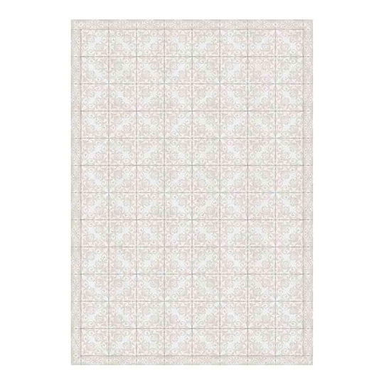 Adama Alma Napperon rectangulaire, set de table à motifs en tuiles, en vinyle, majestic beige