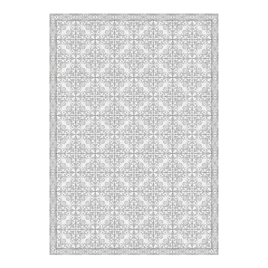 Adama Alma Napperon rectangulaire, set de table à motifs en tuiles, en vinyle, majestic gris