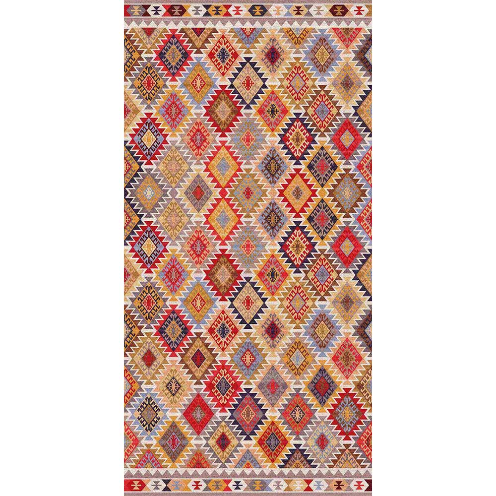 Adama Alma Taco, tapis plat à motif d’une épaisseur de 5 mm, en vinyle, rouge