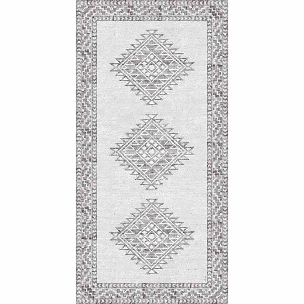 Adama Alma Cusco, tapis plat à motif d’une épaisseur de 5 mm, en vinyle, gris