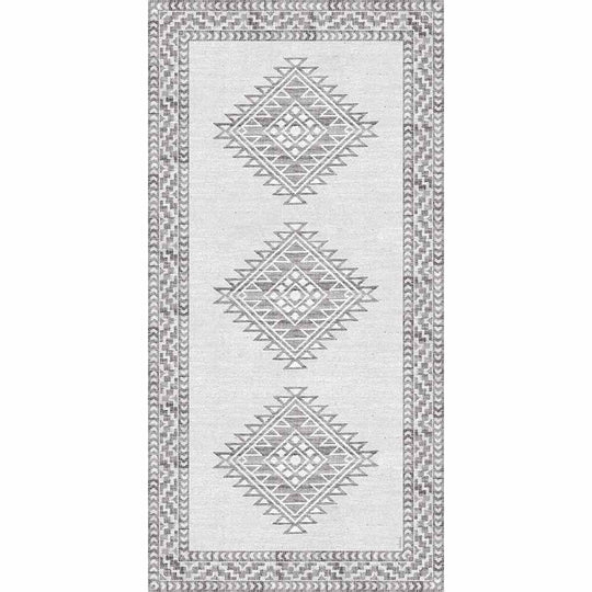 Adama Alma Cusco, tapis plat à motif d’une épaisseur de 5 mm, en vinyle, gris