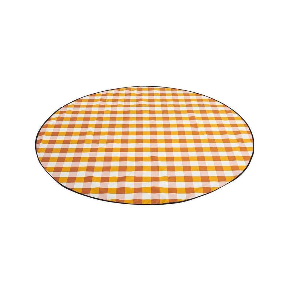 Love Rug, couverture de pique-nique par Basil Bangs, Gingham Butterscotch