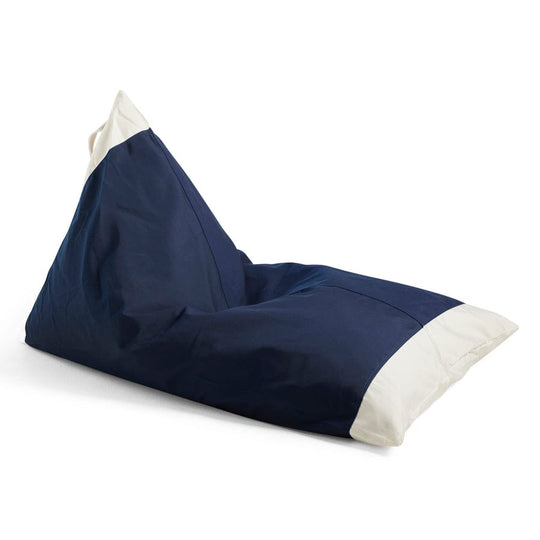 Outdoor Bean Bag, pouf poire d'intérieur et d'extérieur par Basil Bangs, bleu marin / blanc