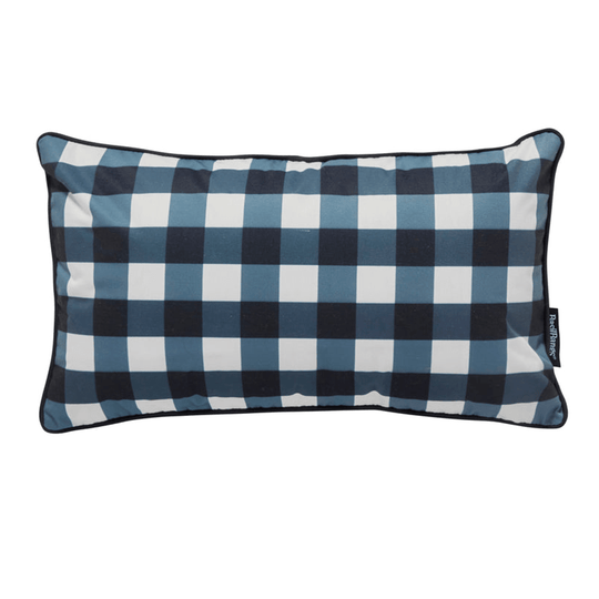 Basil Bangs Outdoor Cushion 50x30cm gingham black