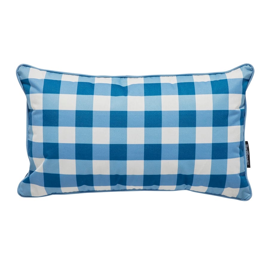 Basil Bangs Outdoor Cushion 50x30cm gingham mineral