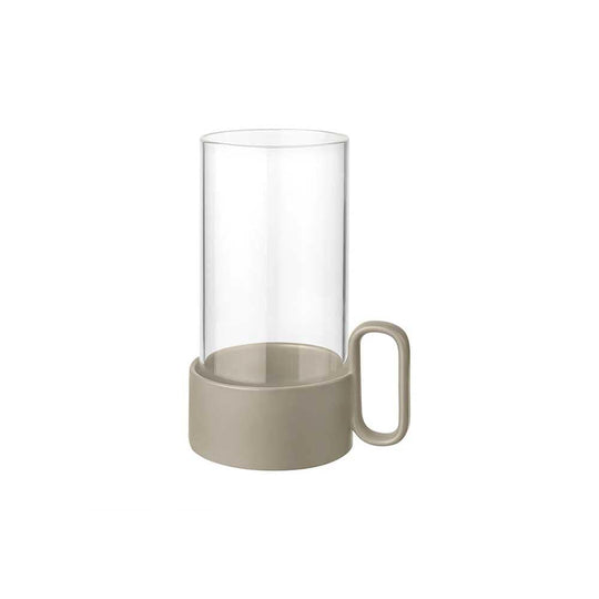 Blomus Yuragi, lanterne contemporaine et support pour bougie, en faïence et verre, nomade