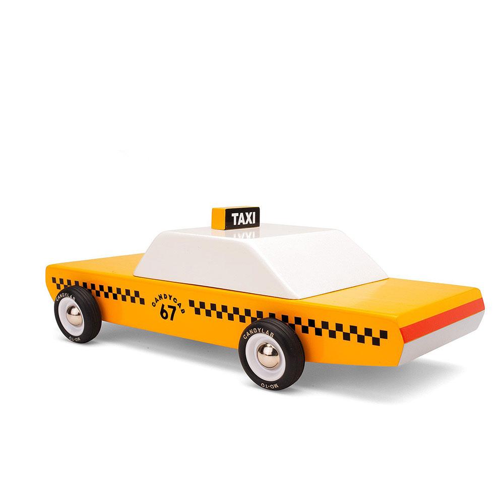 Candylab Candycab, voiture jouet taxi de New-York, en bois, jaune