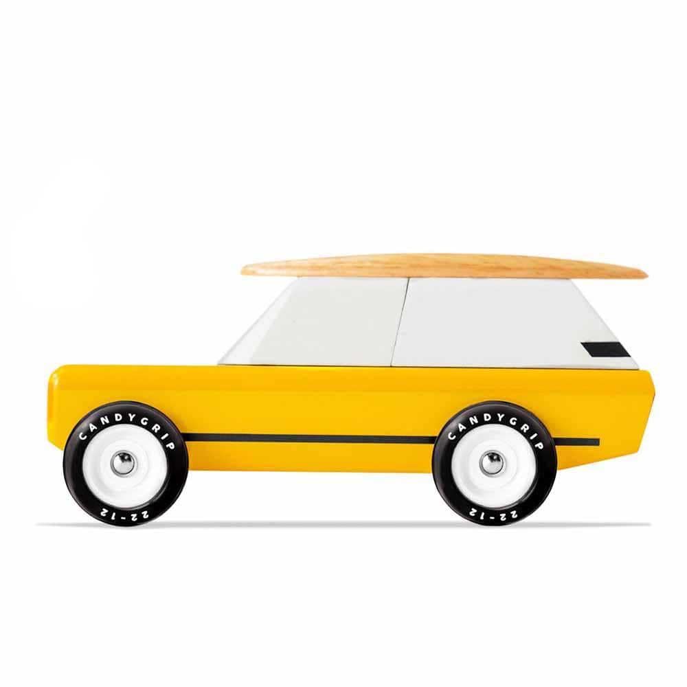 Candylab Cotswold, voiture jouet en forme de tout-terrain, en bois, jaune